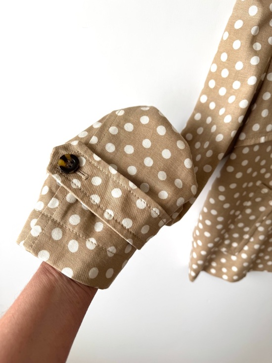 Ann Taylor Dotted Swing Trench Coat Tan Large - Picture 6 of 13